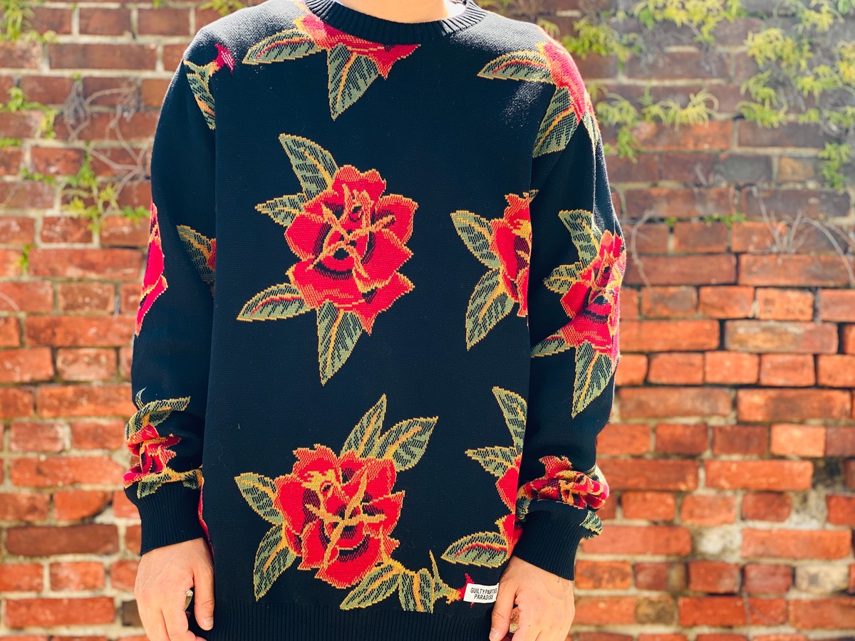 WACKO MARIA 20SS FLOWER JACQUARD SWEATER BLACK XL 85JH7871 | BRAND 