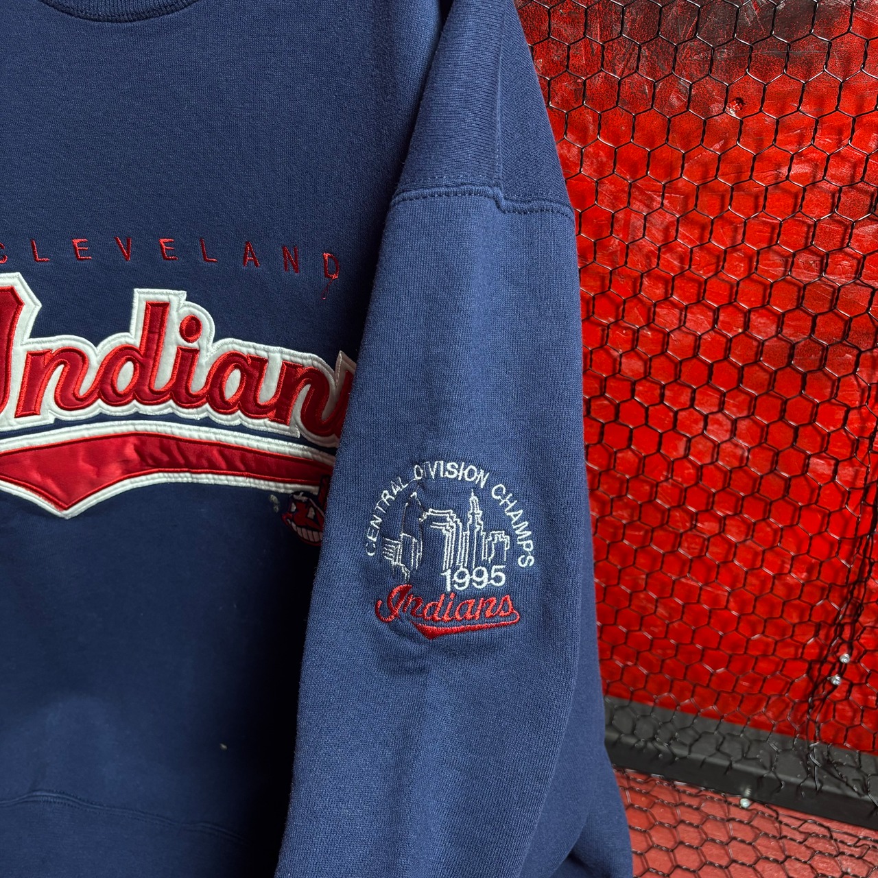 1990s USA インディアンズ　スウェット　INDIANS MLB ネイビー　ジャージーズ