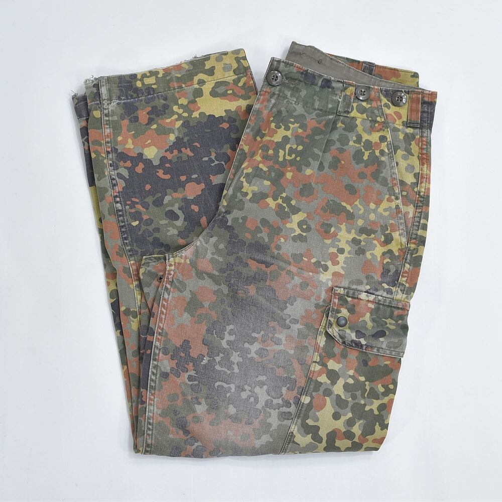 USED German Military ドイツ軍 実品 フレクターカモ 迷彩 カーゴパンツ サスペンダーボタン ミリタリー 古着 マルチカラー メンズ W31インチ相当