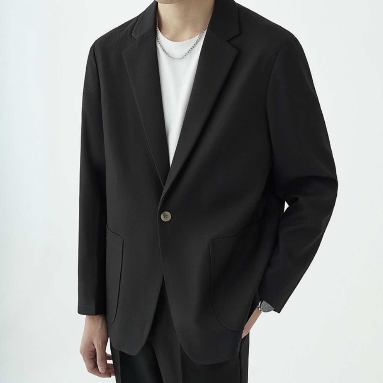 ボタンフロント スリムフィット ジャケット＆パンツ セットアップ af0008