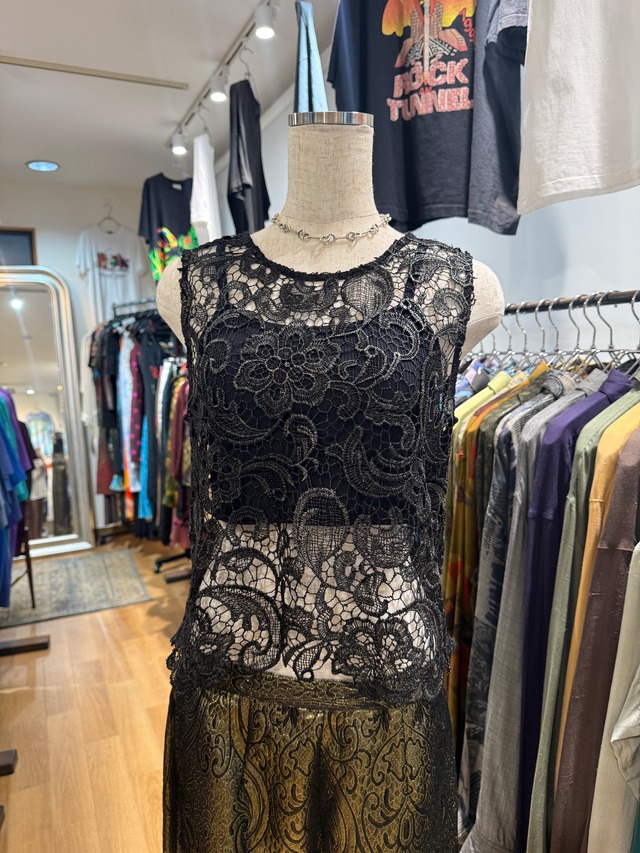 90’s Metallic Lace Sleeveless Top