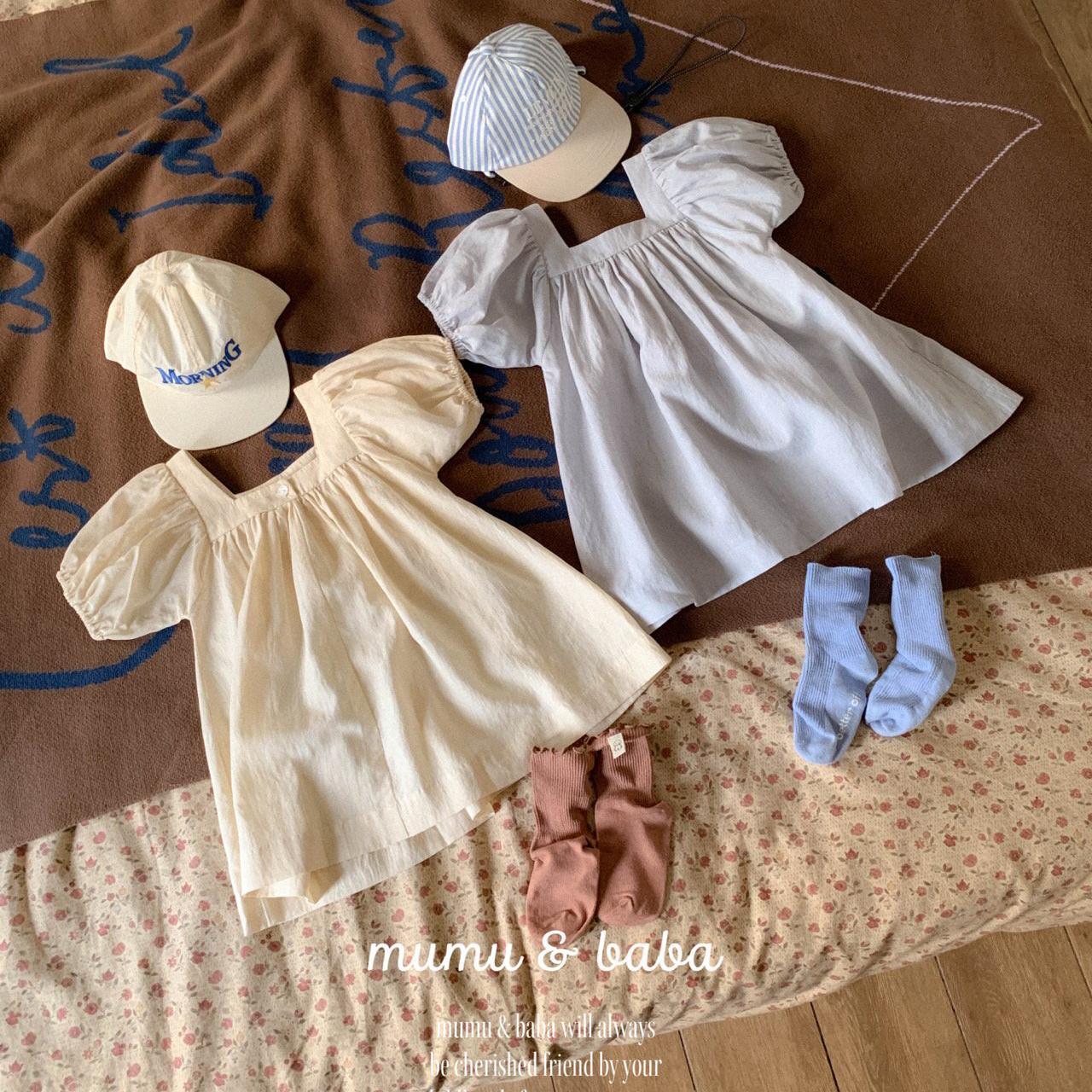 «予約»«mumu&baba»«ジュニアサイズあり» スクエアワンピース 2colors