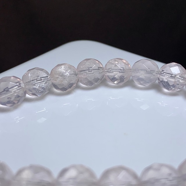 透明度高・ローズクォーツ多面カットブレスレット