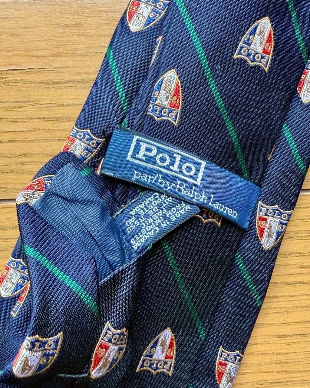 90年代 ビンテージ ポロラルフローレン カナダ製 シルクタイ ユーズド
