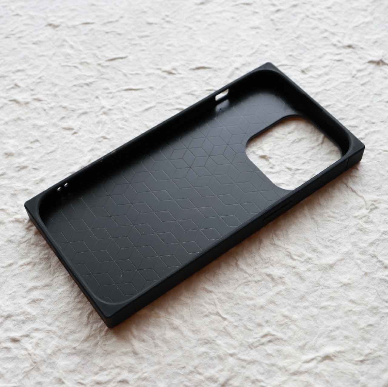 【USED品】深・丙夜 - 和風 四角型 強化ガラスiPhoneケース / Re:design【iPhone14Pro】