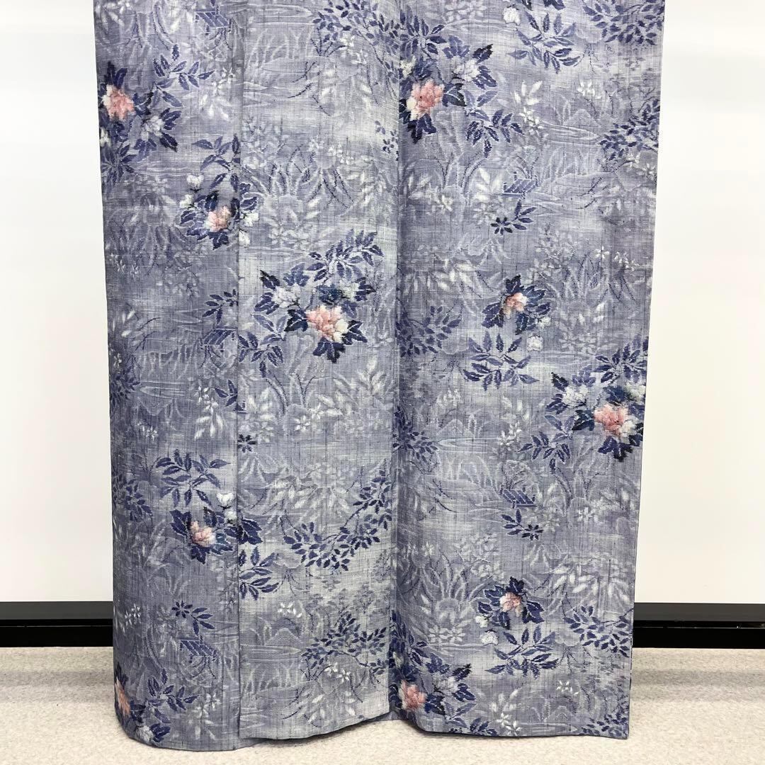 単衣　紬　着物　小紋　フルセット　正絹　紺　藍色　F2 000000008172_YJfvJOe.jpg