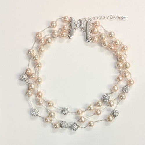 Monet perl 3-line necklace