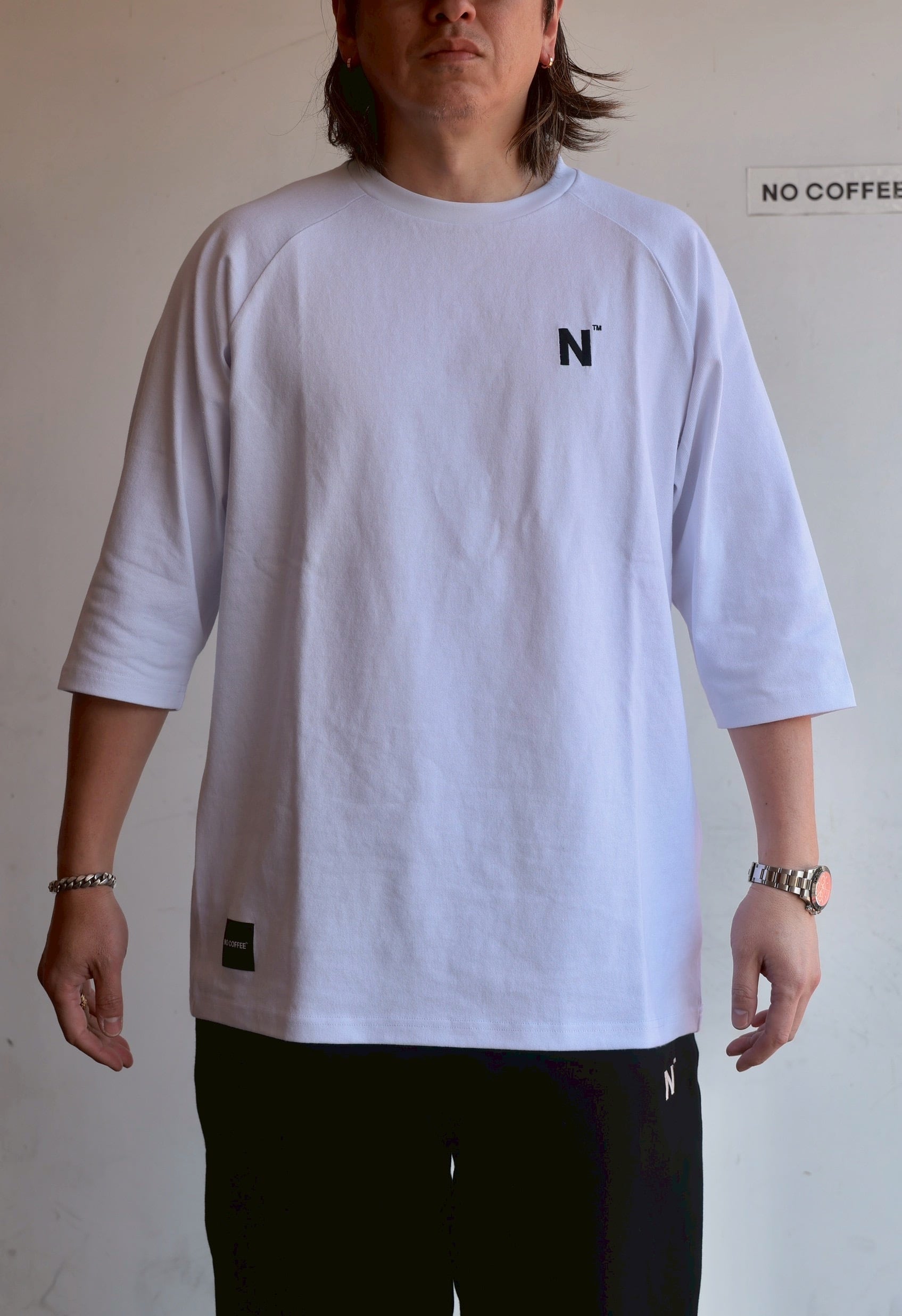 RNM LOGO CREW-NECK T /サイズM N ロゴ 七分丈 Tシャツ | NO COFFEE