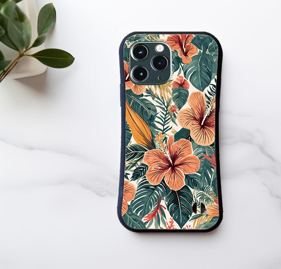 Society6 iPhoneケース 花 抽象的 ナチュラル 自然 耐衝撃グリップケース】 ハイビスカスガーデン iPhoneケース
