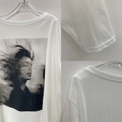 ボートネックモノクロフォトロンTee/ホワイト