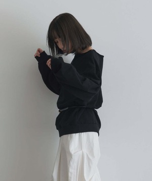 2176 ワンショルダースウェットプルオーバー black