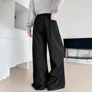 コーデュロイ ワイドパンツ レディース 春秋冬 韓国 きれいめ 大人 カジュアル シンプル ゆったり リラックス 体型カバー タック入り パンツ 厚手 大人可愛い 大人女子