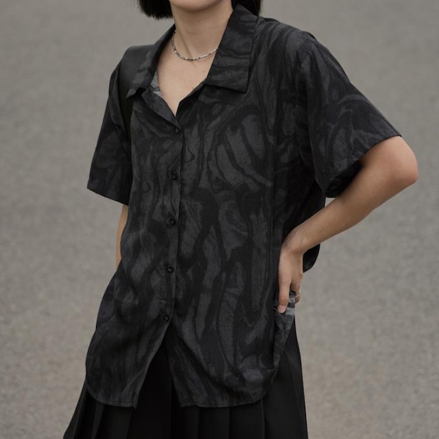 Shadow abstract open shirt　V3051