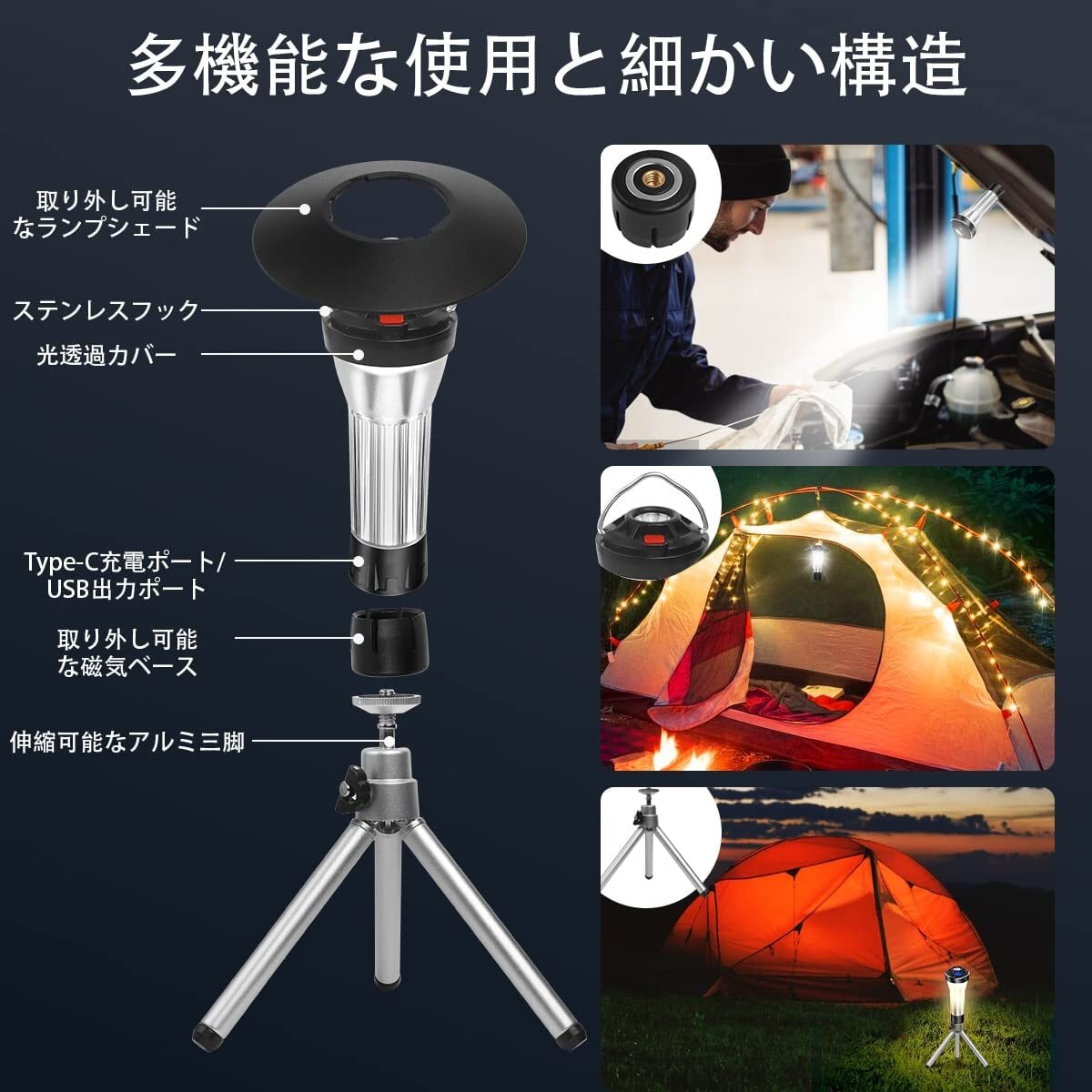 数量限定】【RIBU】Led ランタン USBランタン 充電式 4モード調光 暖色