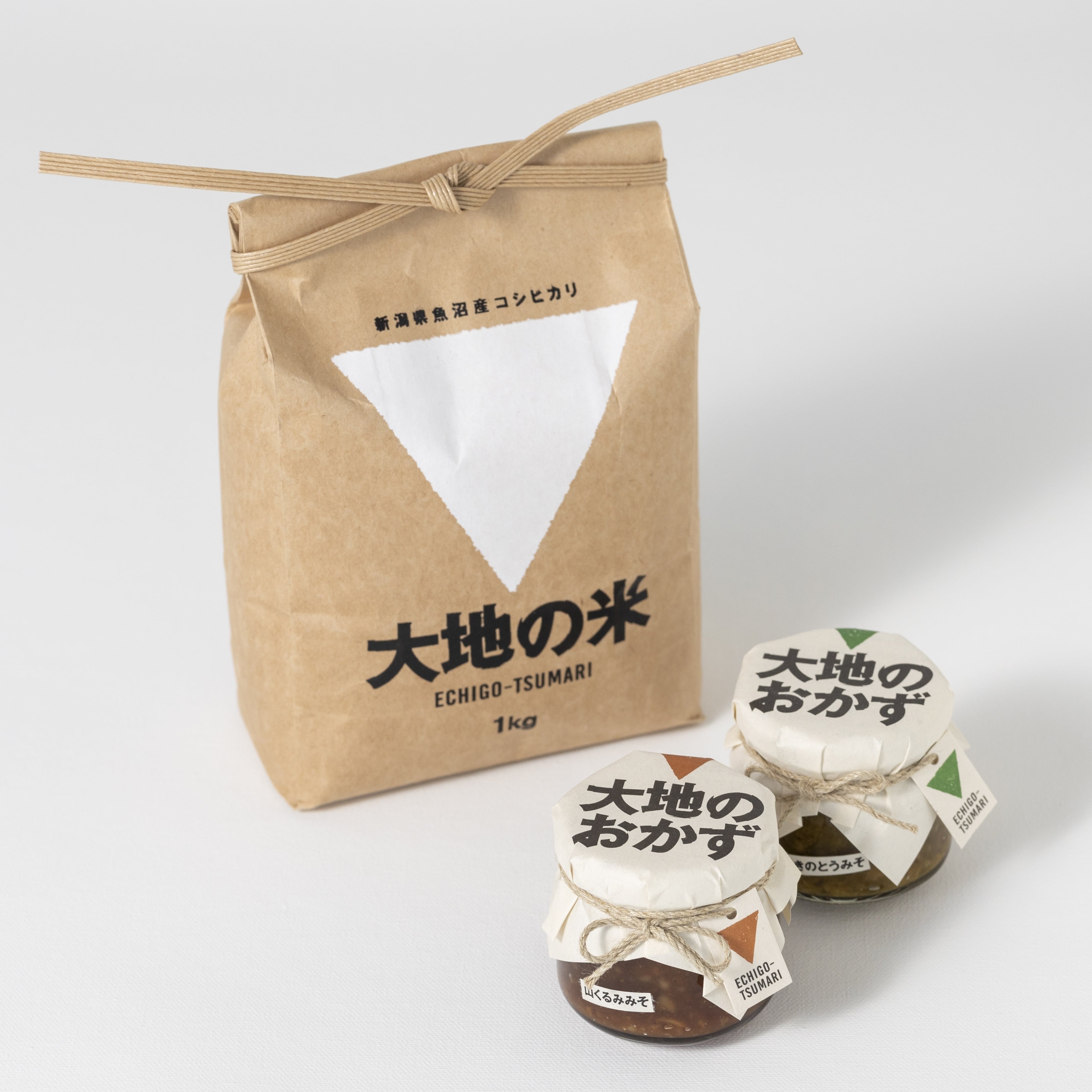 Gift　Echigo　Set　ギフトセット　online　shop　大地のおかず２種・大地の米1㎏　Tsumari