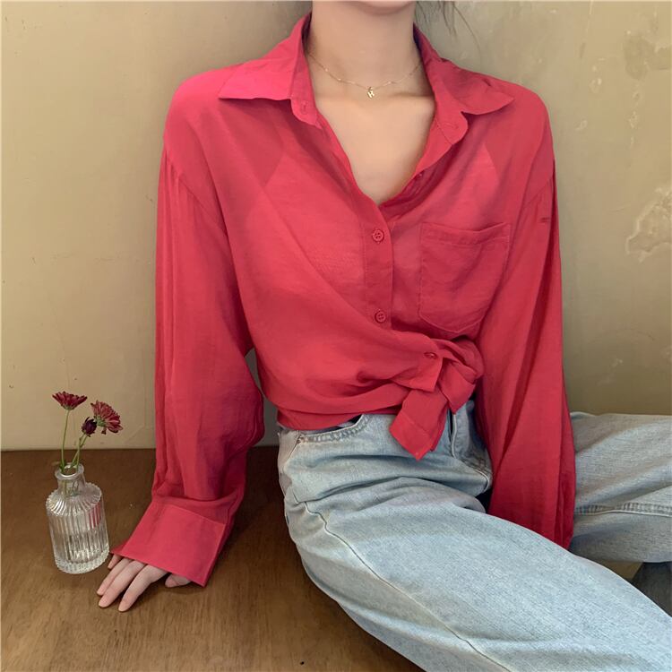 薄手シャツ レディーススプリングオータムルーズジャケット ロング 春物 秋物 YY-ファッション20238598139