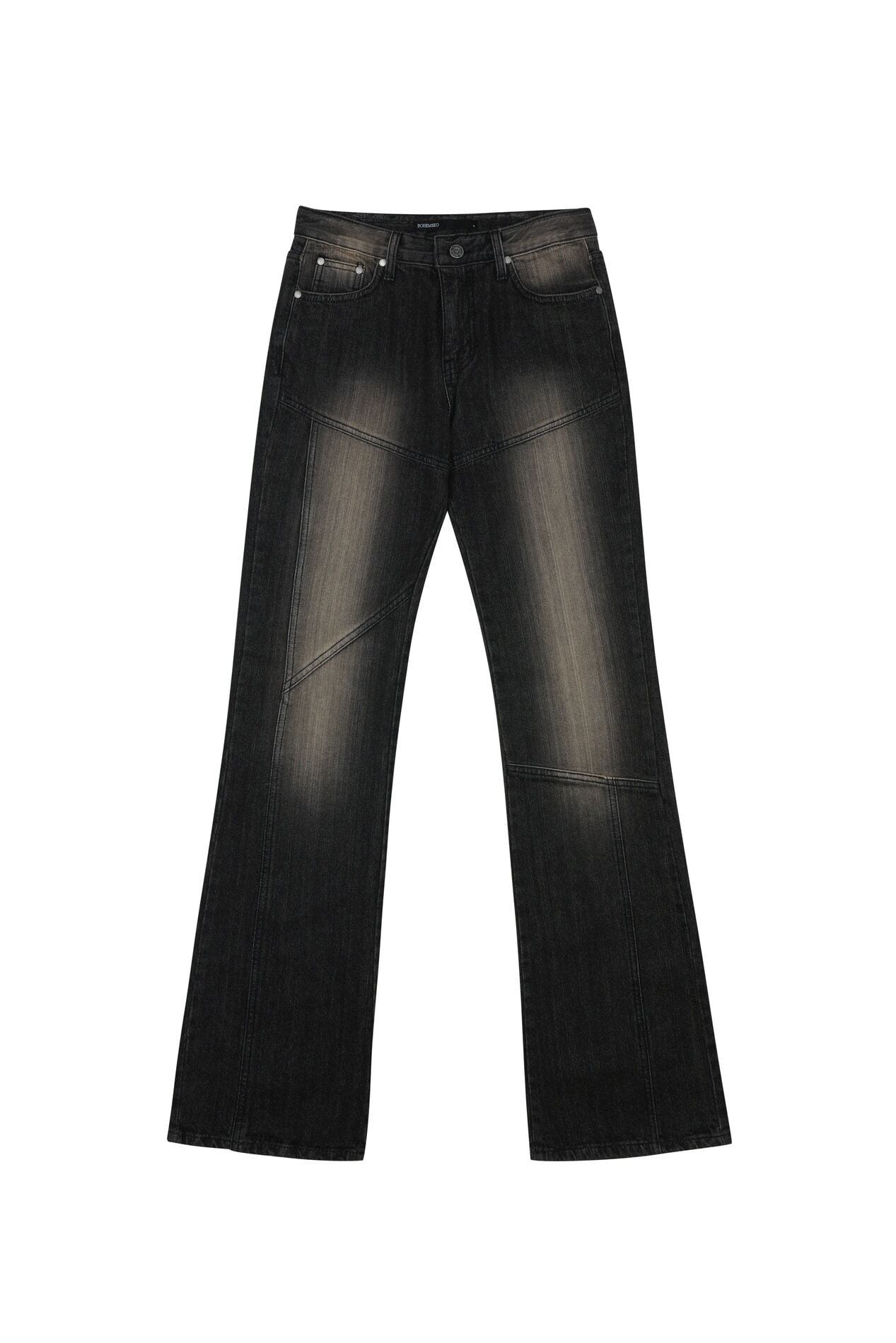 BOHEMIAN SEOUL] CUT LINE BOOTS CUT DENIM PANTS,GRAY 正規品 韓国