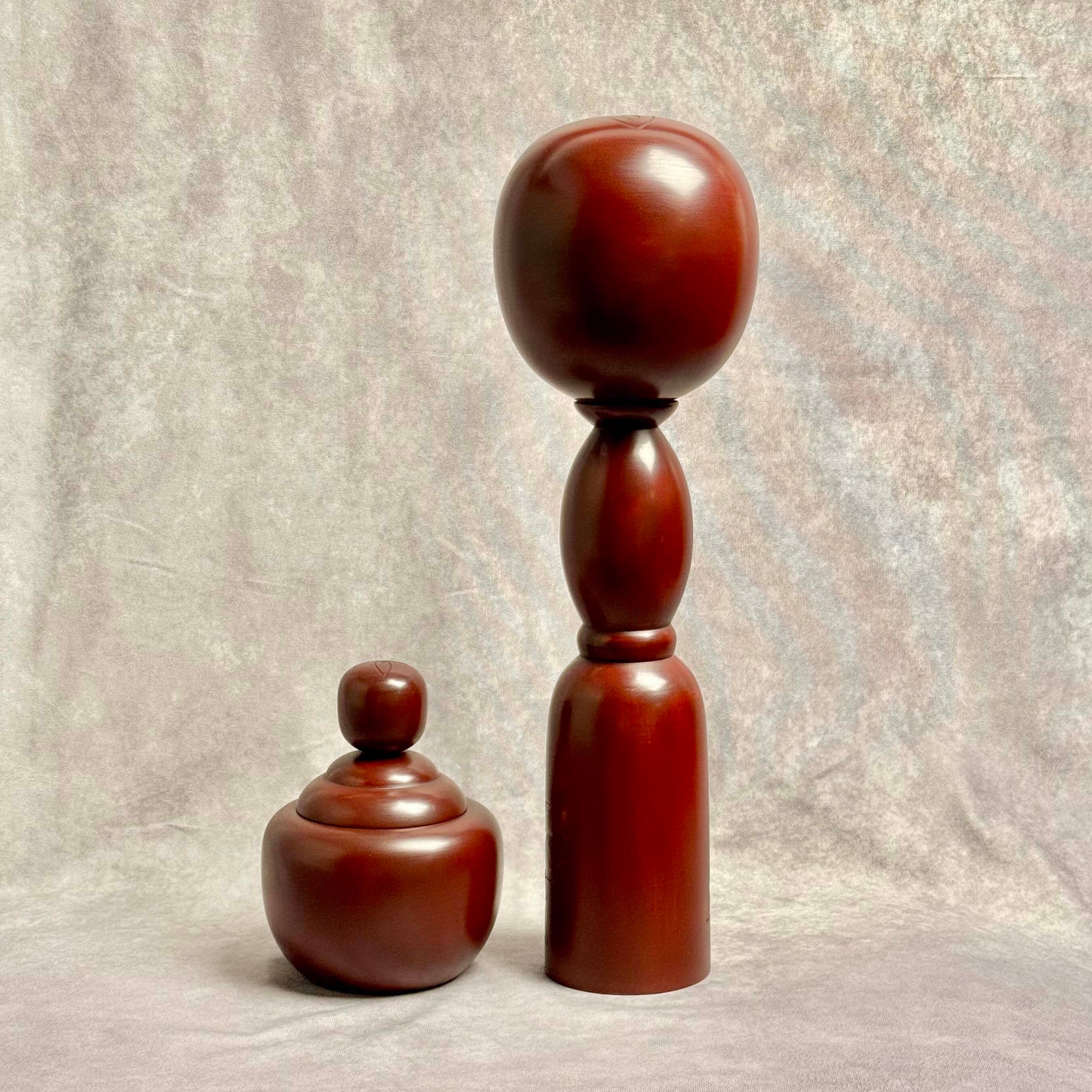 伝統工芸「鎌倉彫こけし」ペア(No.32)