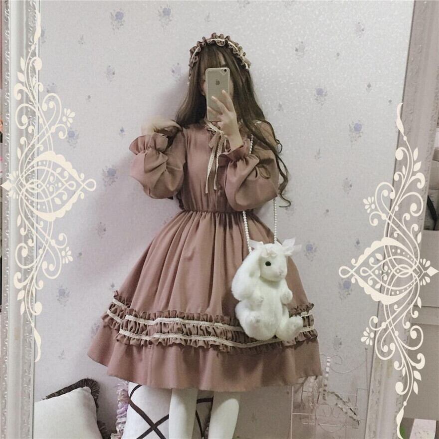 ソフトロリータ ワンピース 長袖 ガーリー 甘め lolita｜SEASONZ