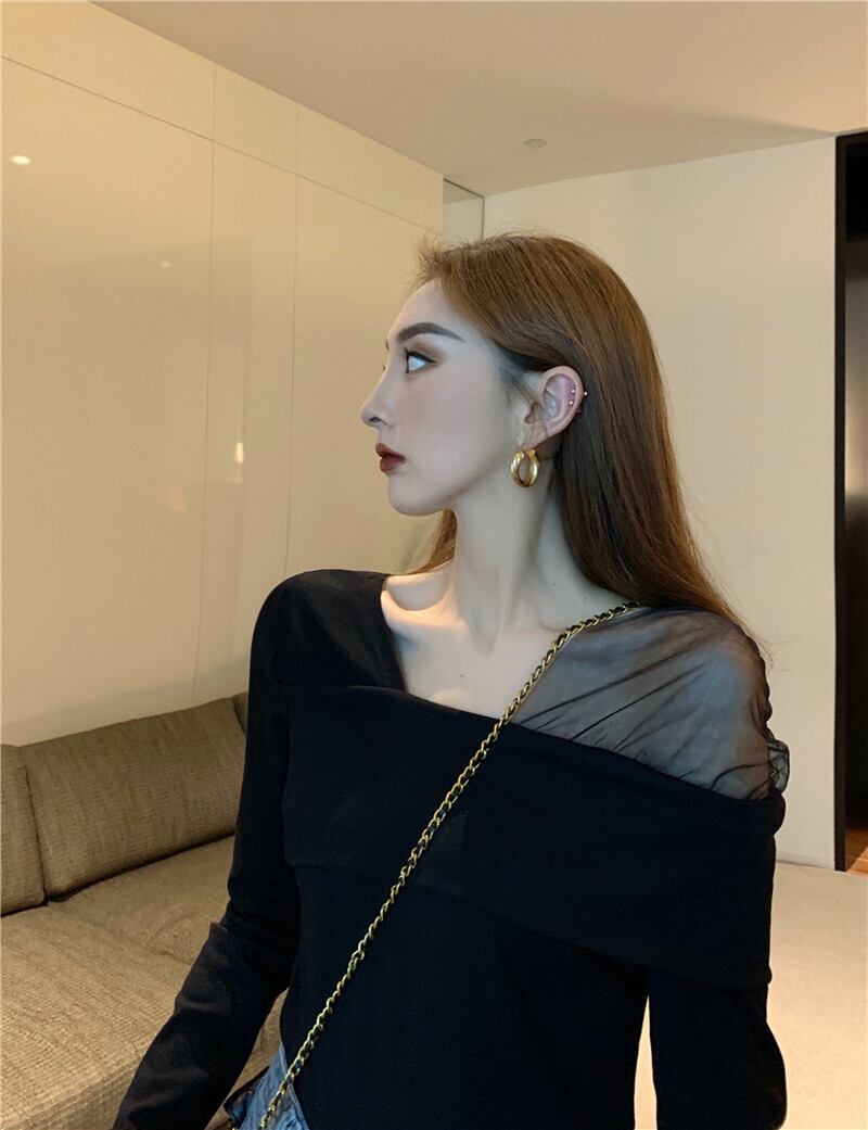 Tシャツ シャツ メッシュブラックスリムスプリング ロング 春物 タイツ ストッキング ソックス ステッチ ブラックストロベリース71901461574