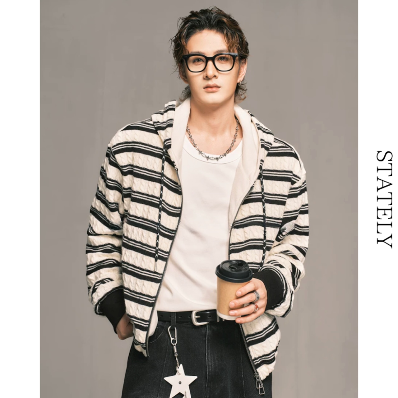 Cable Stripe ジップアップフーディー/4color__T09・画像12