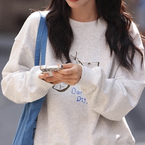 print crew neck sweatshirt J00106