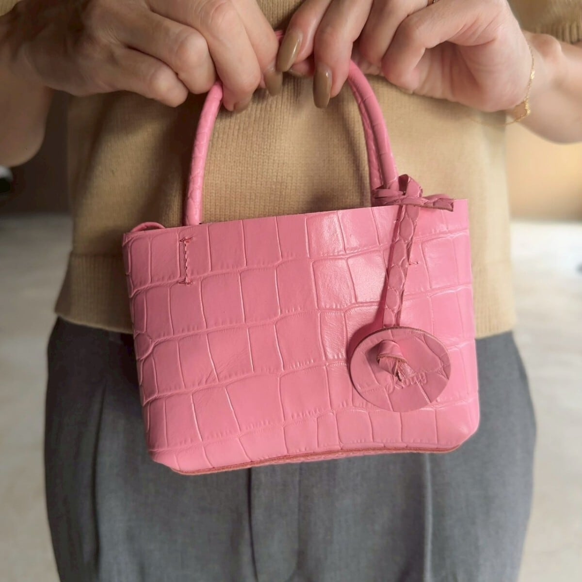 kotty mini ミニバッグ クロコ型押しレザー | kotty
