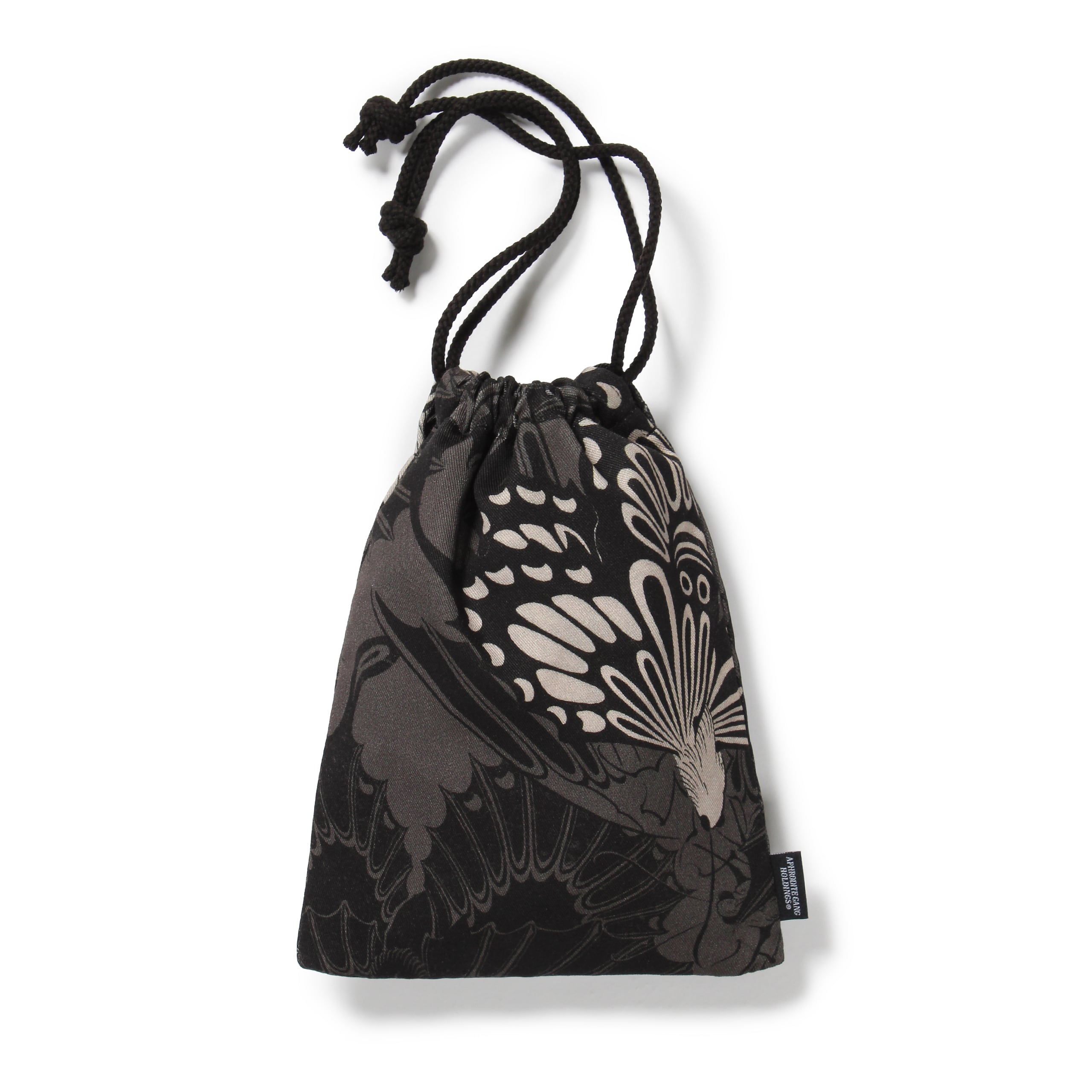 ブラック　GAKKIN BUDSPOOL 三艶蝶 DRAWSTRING BAG GAKKIN × BUDSPOOL 三艶蝶 DRAWSTRING BAG | APHRODITEGANG HOLDINGS