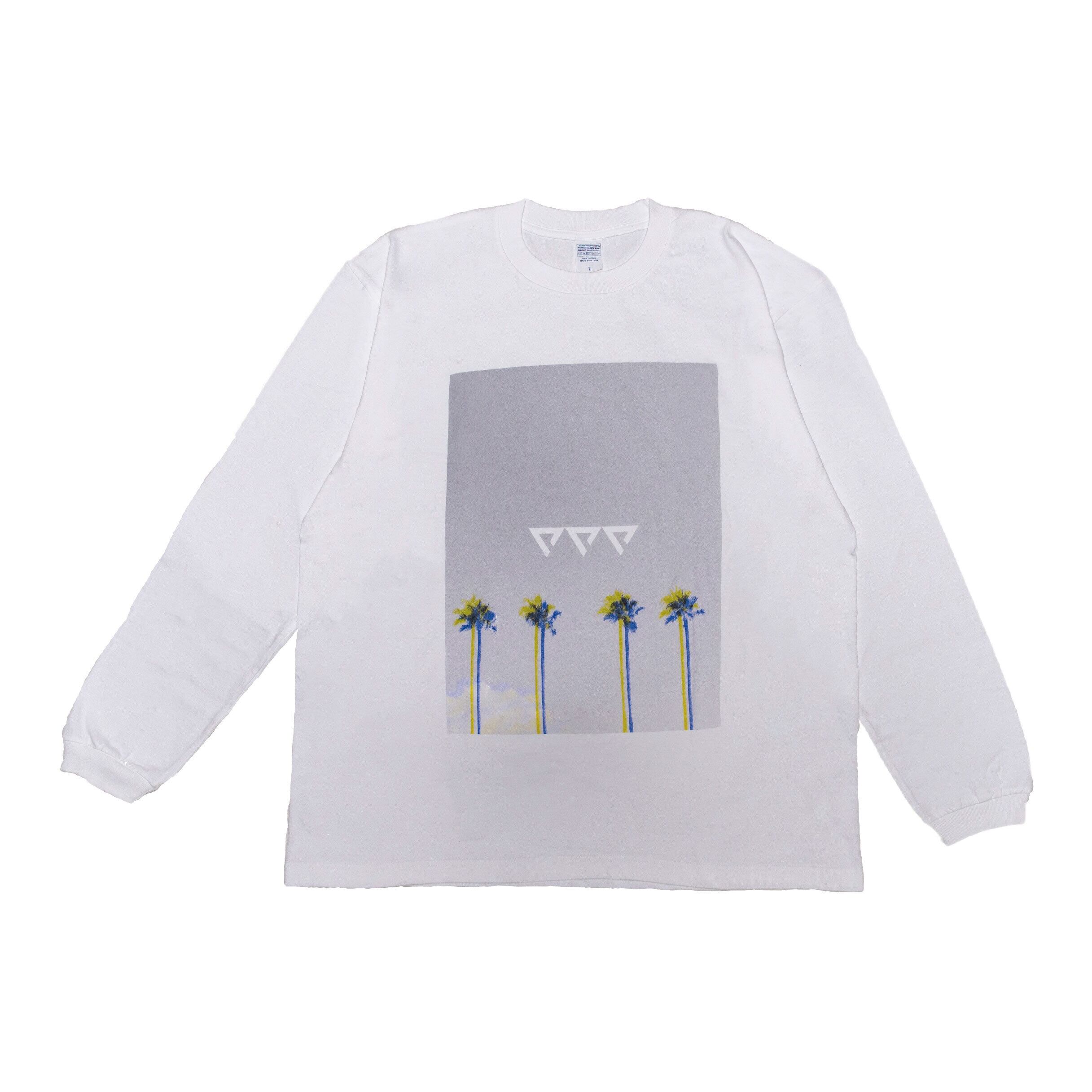 PALM TREE WIDE FIT L/S TEE WHITE | Force of Bermuda