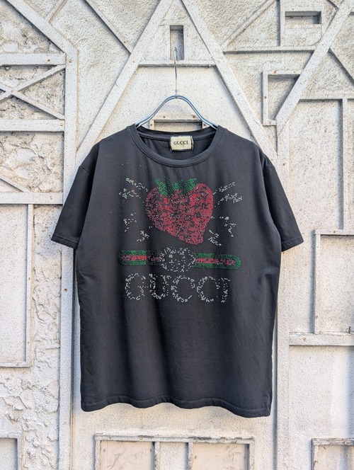 "GUCCI" bootleg rhinestone tee