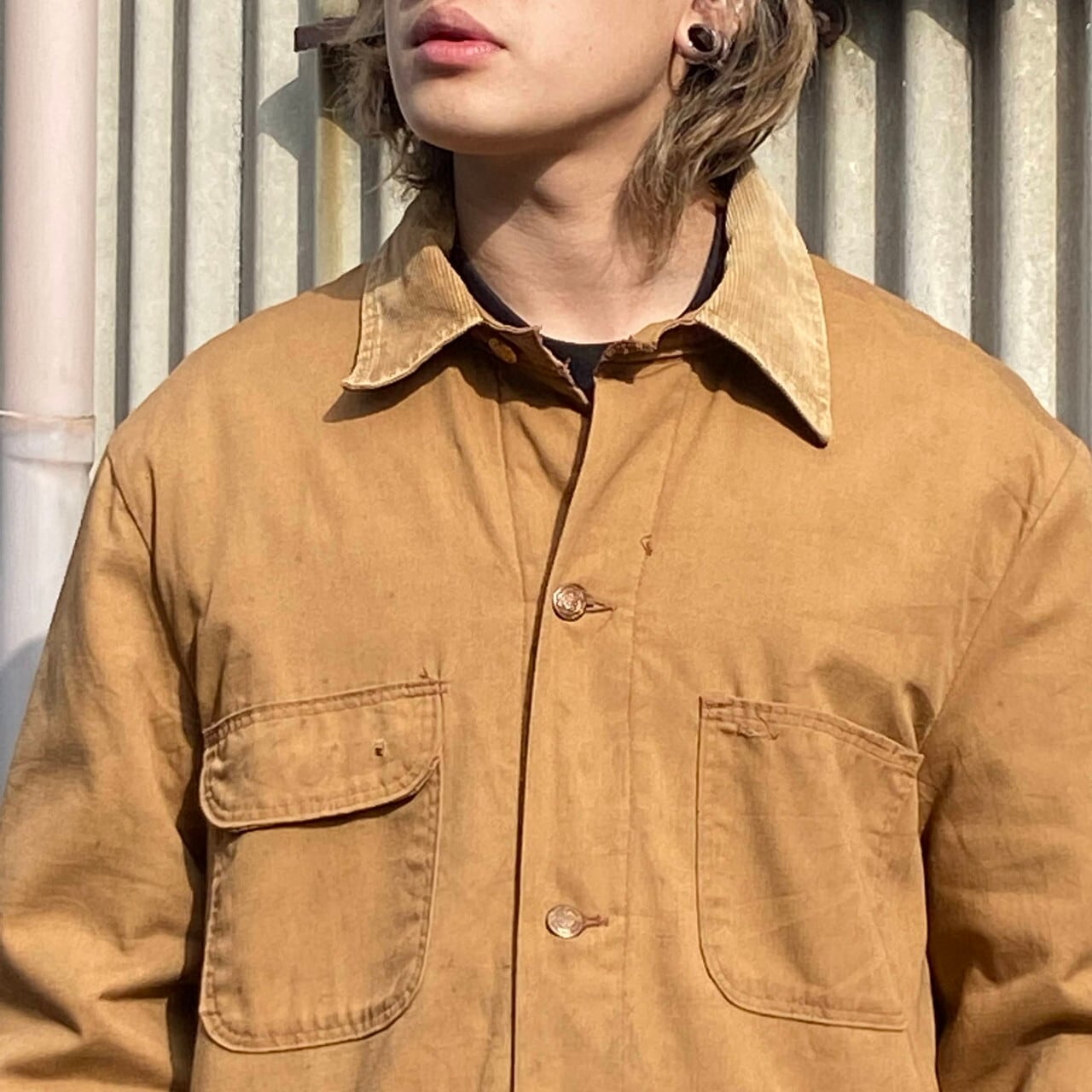 70年代 Wrangler ラングラー ダック地 カバーオール メンズL相当 古着 