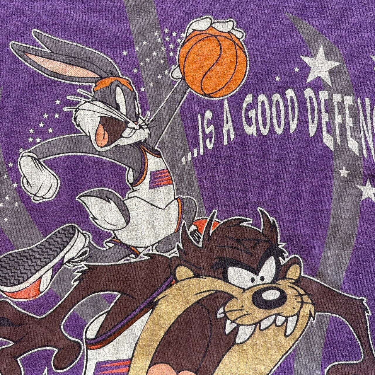 90's USA製 Loney Tunes × NBA コラボ Tシャツ バスケ 紫 パープル