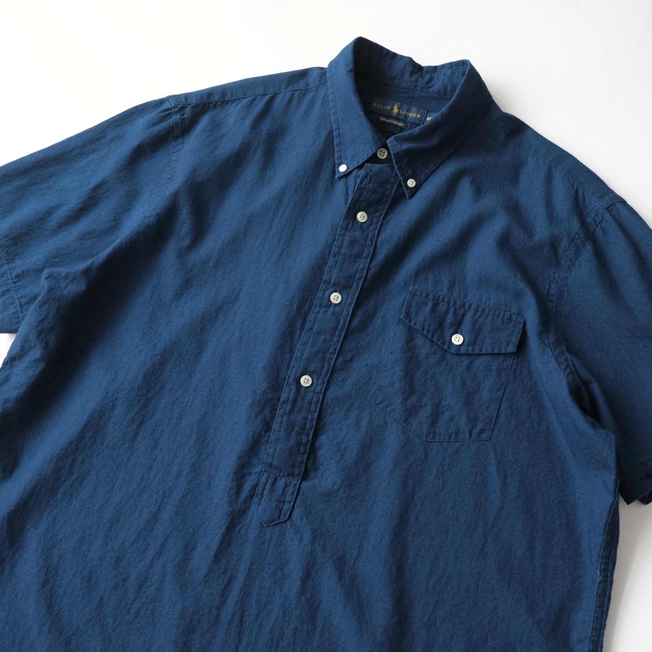 Ralph Lauren】S/S B.D Indigo Chambray Pullover Shirt XL | RE:FOUND