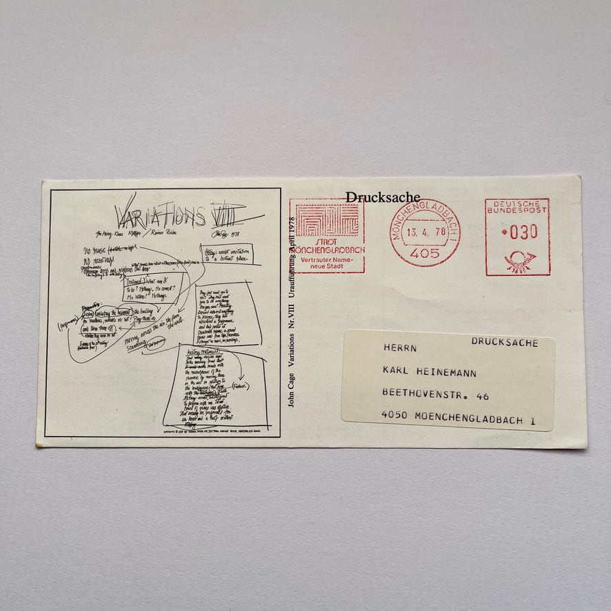 【インヴィテーションカード・エファメラ】ジョン・ケージ　JOHN CAGE　John Cage Ausstellung und Konzert April/Mai 1978　[310195169]