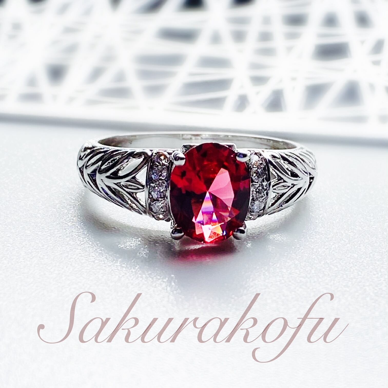 D038 ルビースピネル キュービック フェミニン シルバー925 レディース 指輪