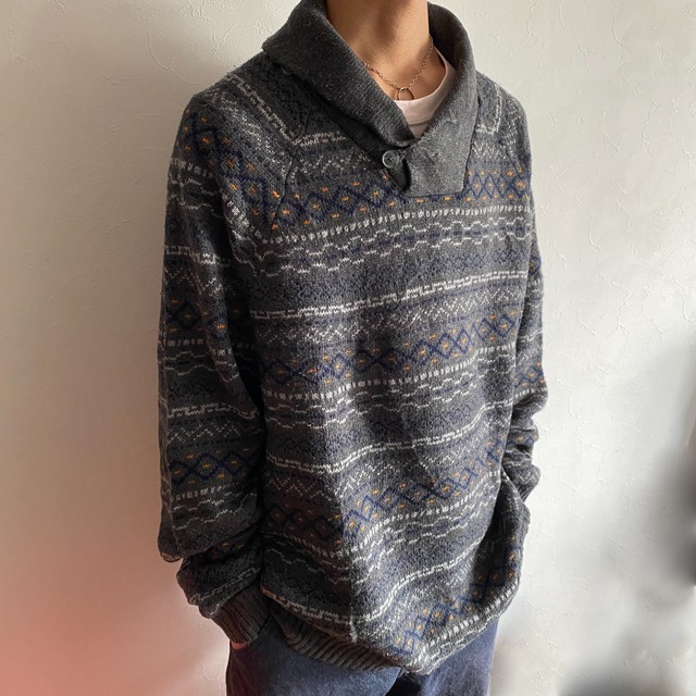 OLD NAVY Fair isle Knit Sweater{オールドネイビー フェアアイル　ニットセーター　古着　USED メンズ}