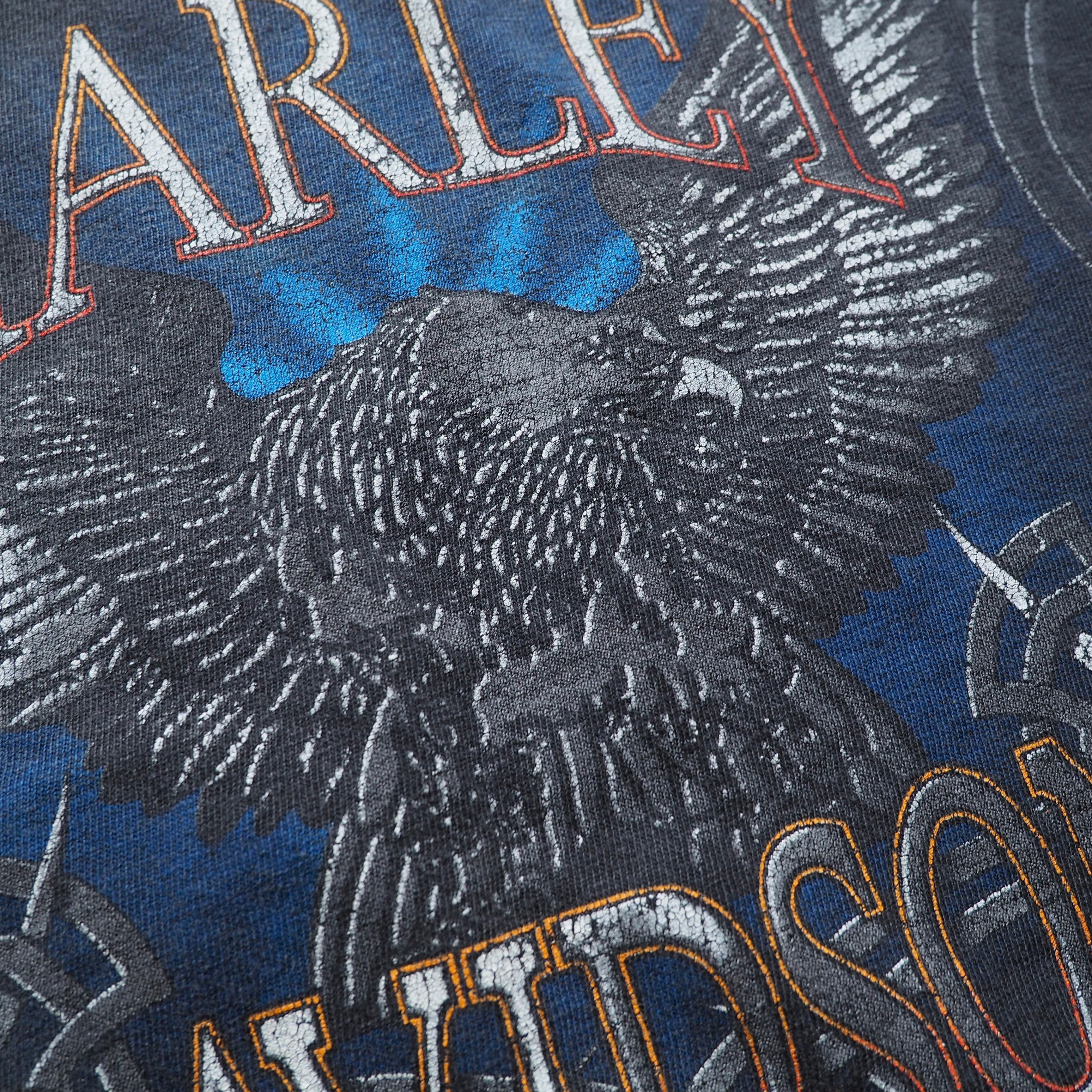 ” Harley-Davidson ” Aging fade printed loose Tank top Tee