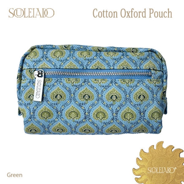 SOULEIADO Cotton Oxford Pouch コットンオックス ポーチ グリーン系 コスメ 小物入れ フランス TOMORROWLAND 正規販売店