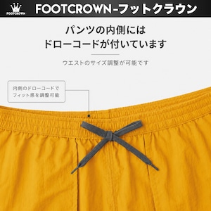 水陸両用 フットクラウン刺繍ロゴ ナイロンハーフパンツ 夏 XS〜XLサイズ