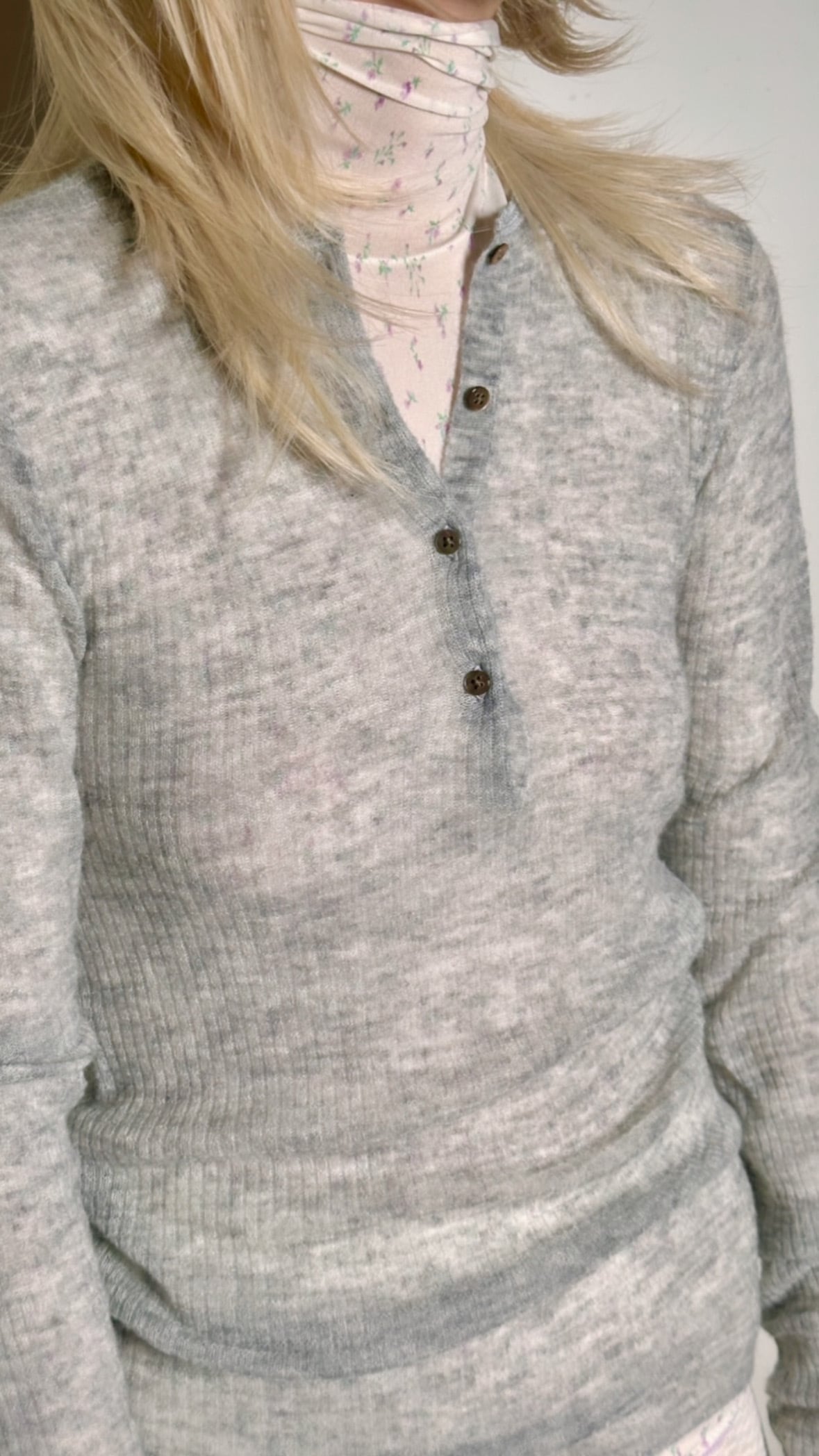 FUMIKA_UCHIDA  [GAUZE WAFFLE HENLYNECK SWEATER]