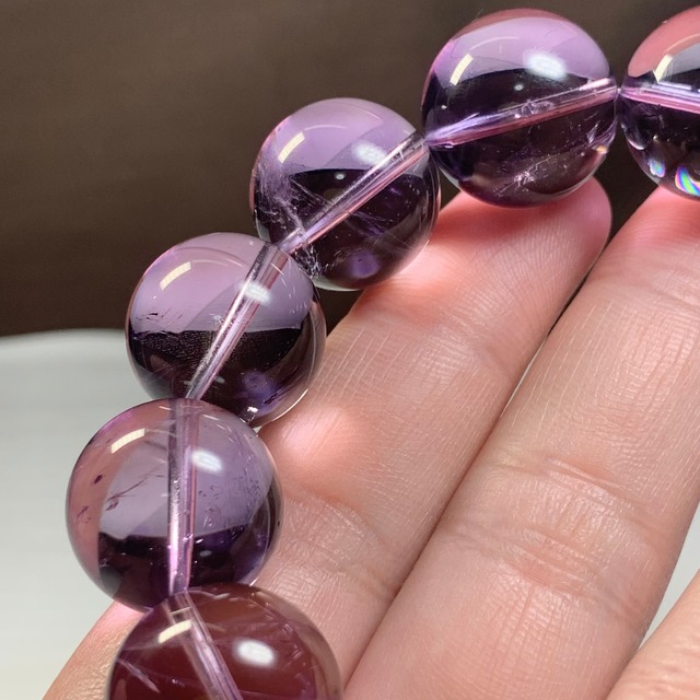 透明度抜群!!艶々ライトカラーアメジスト・ブレスレット