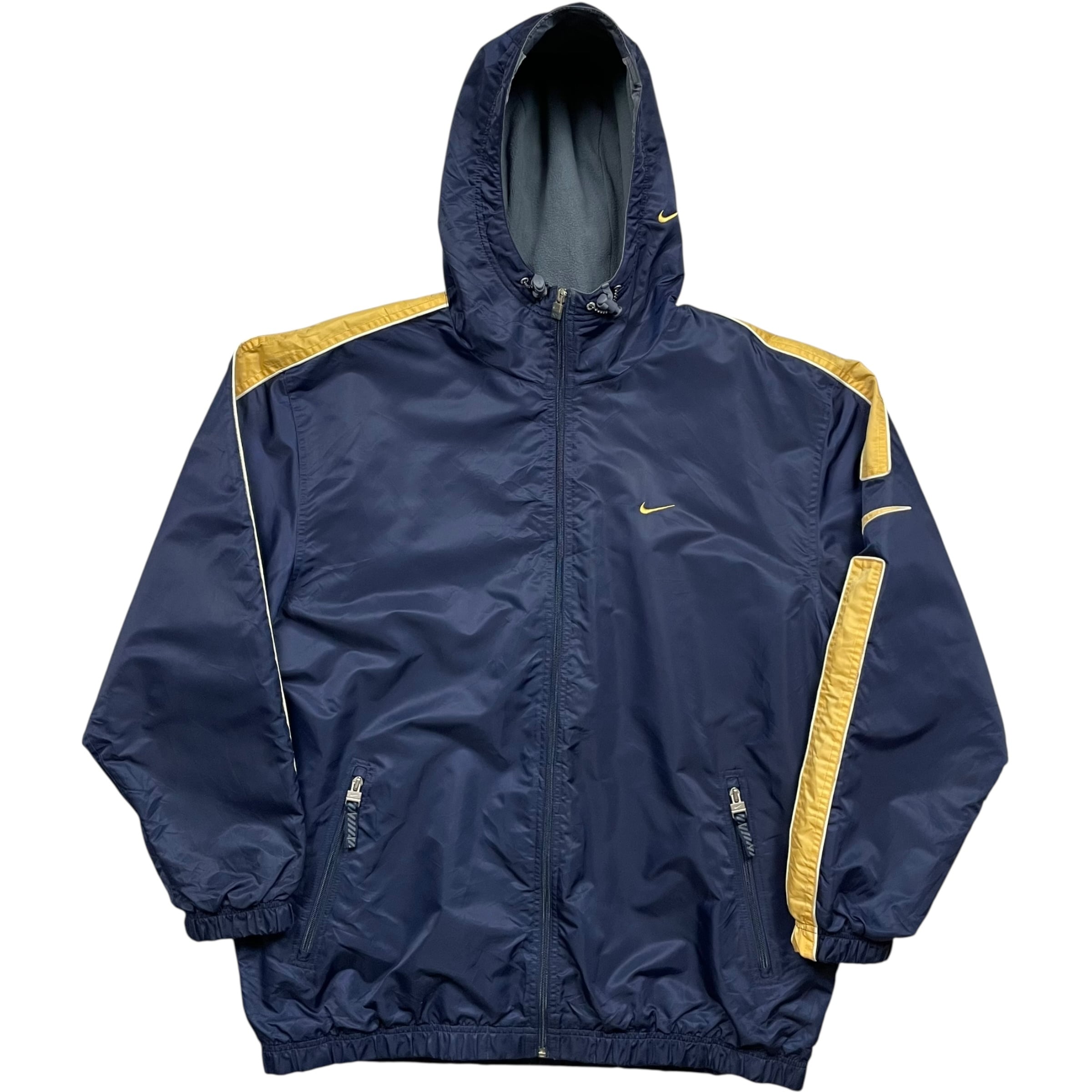 《L》 NIKE ナイキ ナイロンジャケット ワンポイント刺繍ロゴ ネイビー no.9841