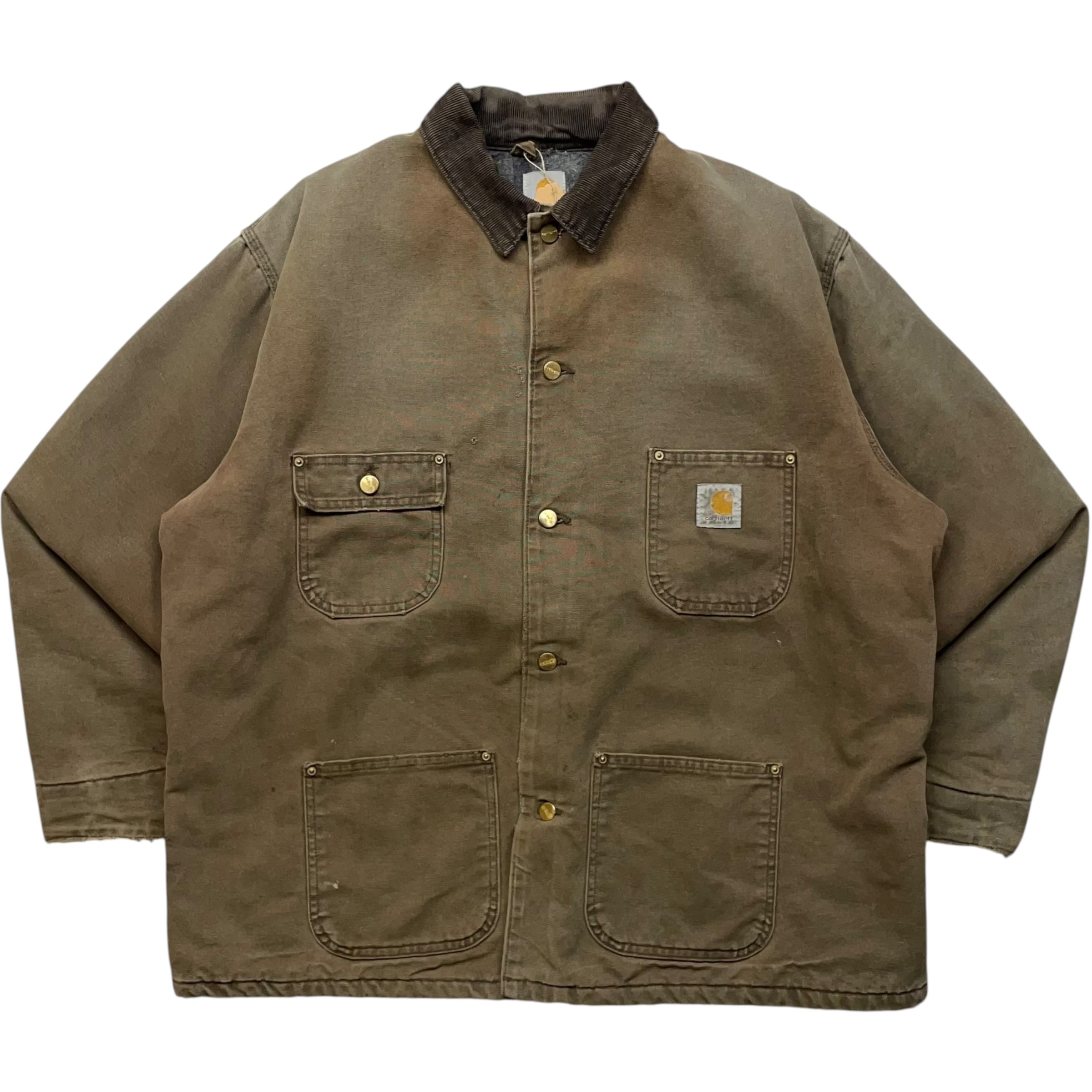 《XL》 Carhartt カーハート ダックカバーオール ワークジャケット フェード ダークブラウン no.8885