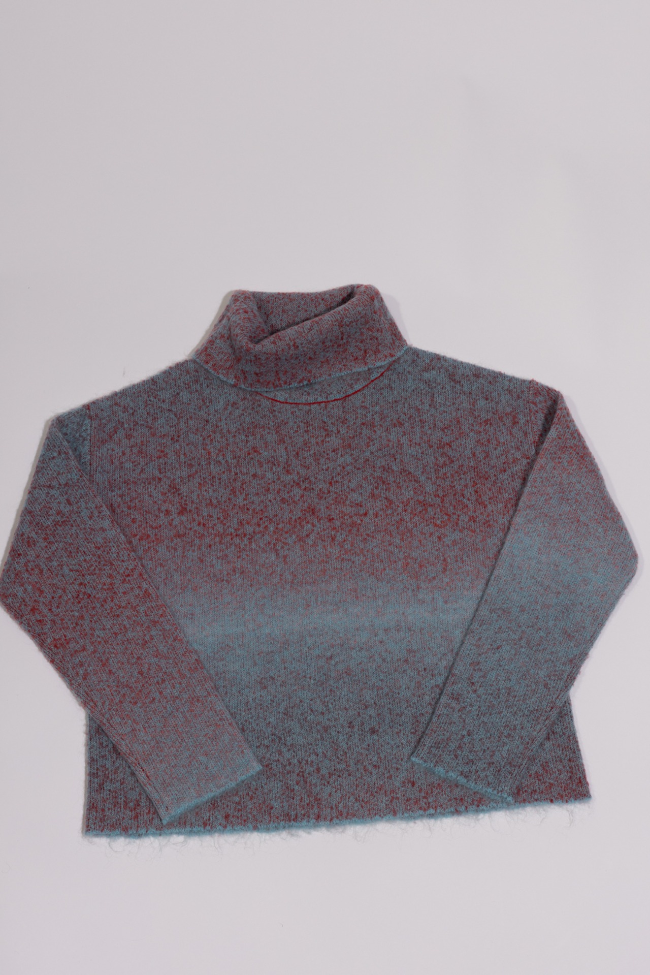 Gradient Mohair Double Face Turtle Knit