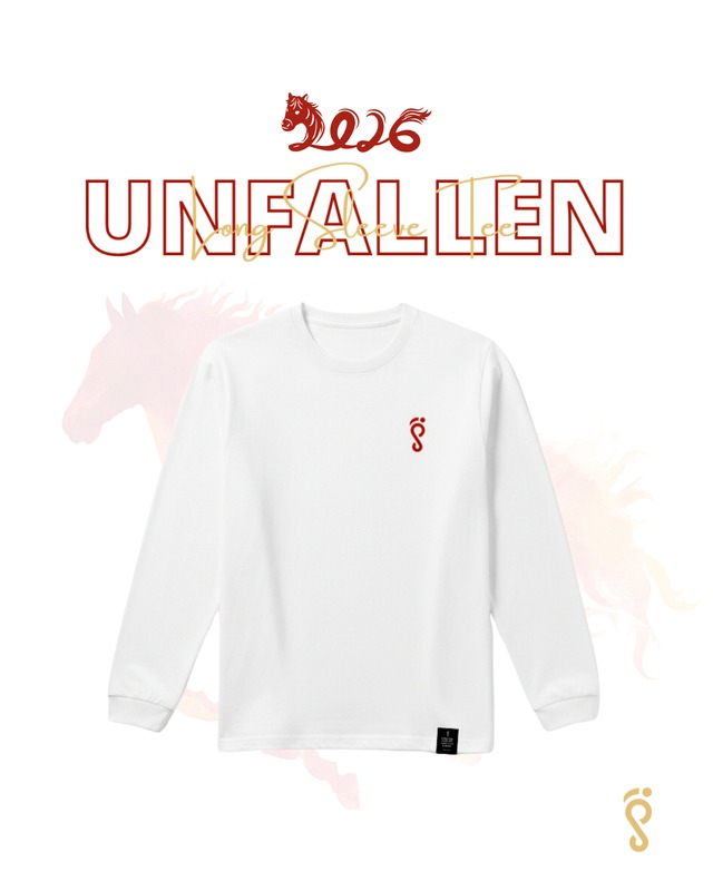 【限定26着】"HINOE 2026" Unfallen - Long Sleeve Tee (white/Cardinal red)