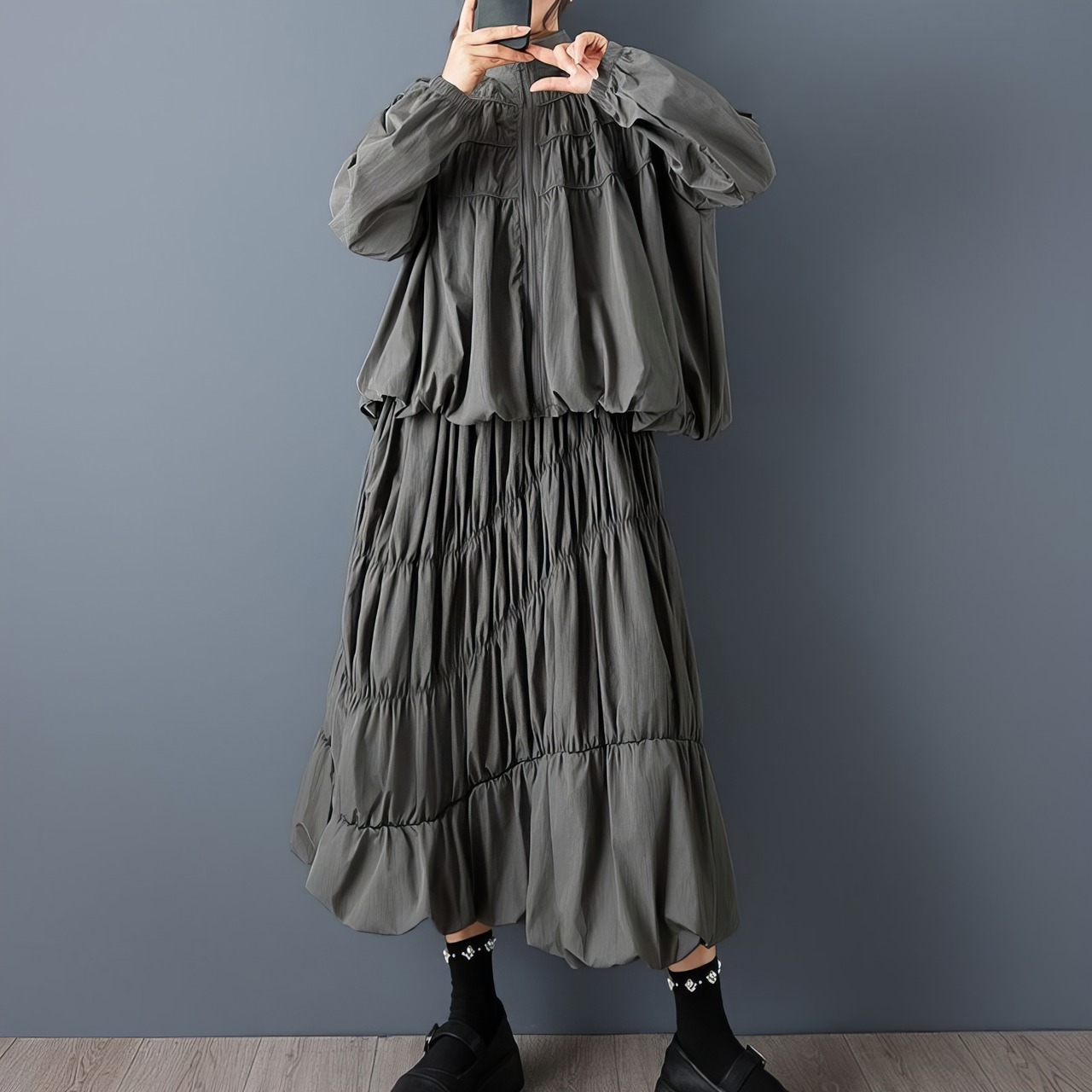 ギャザー バルーン トップス&スカート セレクト  00207