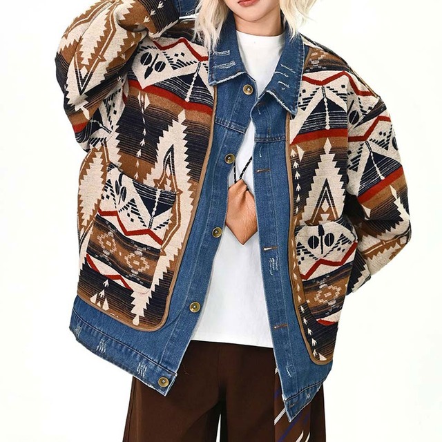 ネイティブジオメトリックレイヤードジャケット   R01524