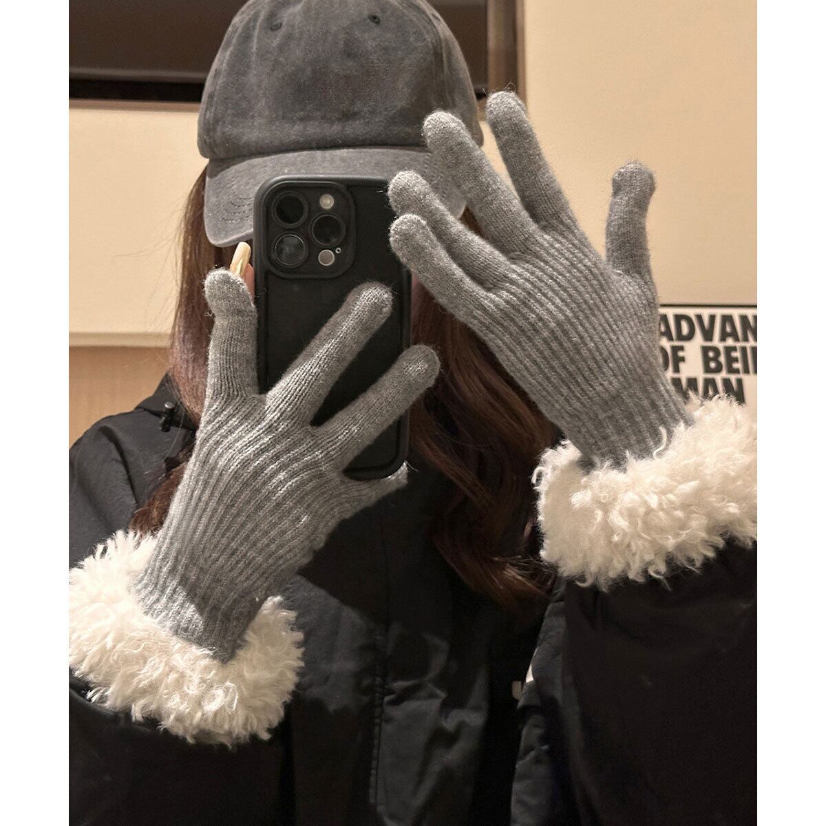 手袋 ボア袖 グローブ スマホ対応 防寒 防風 保温 レディース 秋冬 韓国 おしゃれ 大人 かわいい きれいめ カジュアル 通勤 通学 学生 ホールタッチ 大人可愛い 大人女子