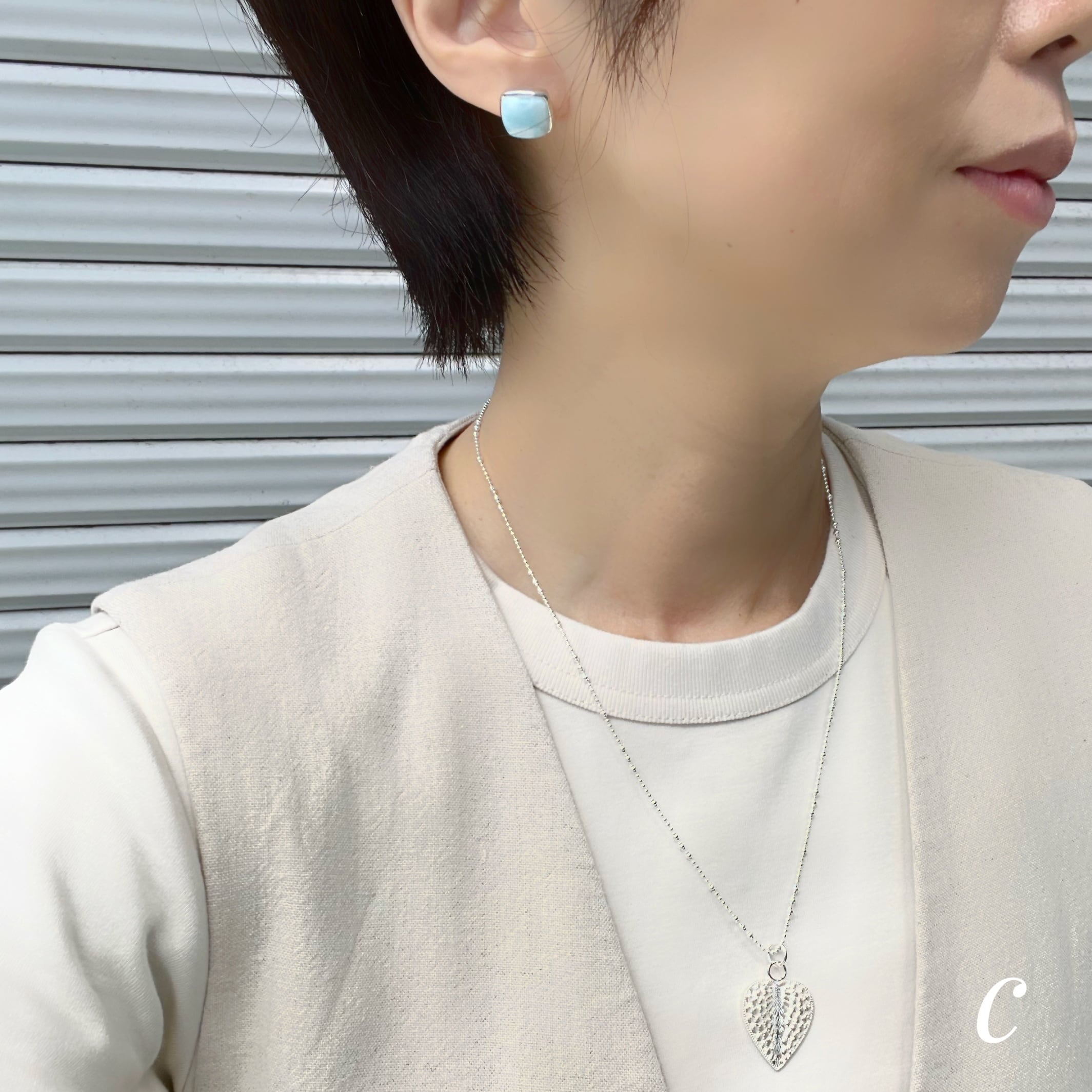 ラリマースクエア 1.3×1.3cm スタッド ピアス | 【公式通販】鎌倉の