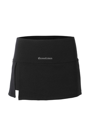 [threetimes] Athletic slit skirt Black 正規品 韓国ブランド 韓国通販 韓国代行 韓国ファッション スリータイムズ 日本 店舗